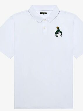NWT Malbon Golf  Swing Oil Performance Pique Polo White Mens Size XL